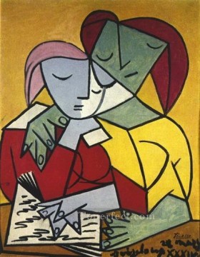 two boys singing Painting - Two characters 3 1934 cubism Pablo Picasso